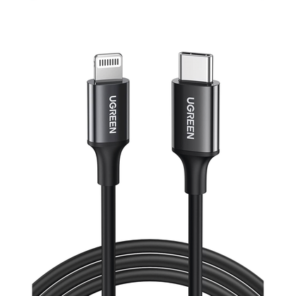 UGREEN Cable USB C a Lightning / MFi Certificado  / 1 Metro / Cable Lightning de Carga Rápida / Compatible con iPhone 14 Plus/14 Pro/13/13 Pro/12/12Pro/11, iPad Pro/Air, iPod, AirPods / Duradero y Flexible / Carga Rápida 60W máx.