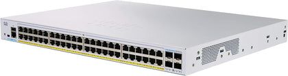 Switch Cisco CBS350 Administrable con 48 Puertos 10/100/1000 POE+ con 740W + 4 puertos Giga SFP, el smartnet se adquiere por separado