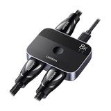 Conmutador HDMI 2.1 8K @60Hz / HDMI Splitter 2 Entradas a 1 Salida / Soporta 4K @120Hz 1080P @240Hz 3D / HDR Dolby / Alta Velocidad 48Gbps / Formatos de Audio LPCM/DTS/DSD, 2,0/2,1/5,1/7,1 canales