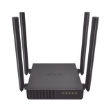 Router Inalámbrico doble banda AC, 2.4 GHz y 5 GHz Hasta 1200 Mbps, 4 antenas externas omnidireccional, 4 Puertos LAN 10/100 Mbps, 1 Puerto WAN 10/100 Mbps, Versión 6