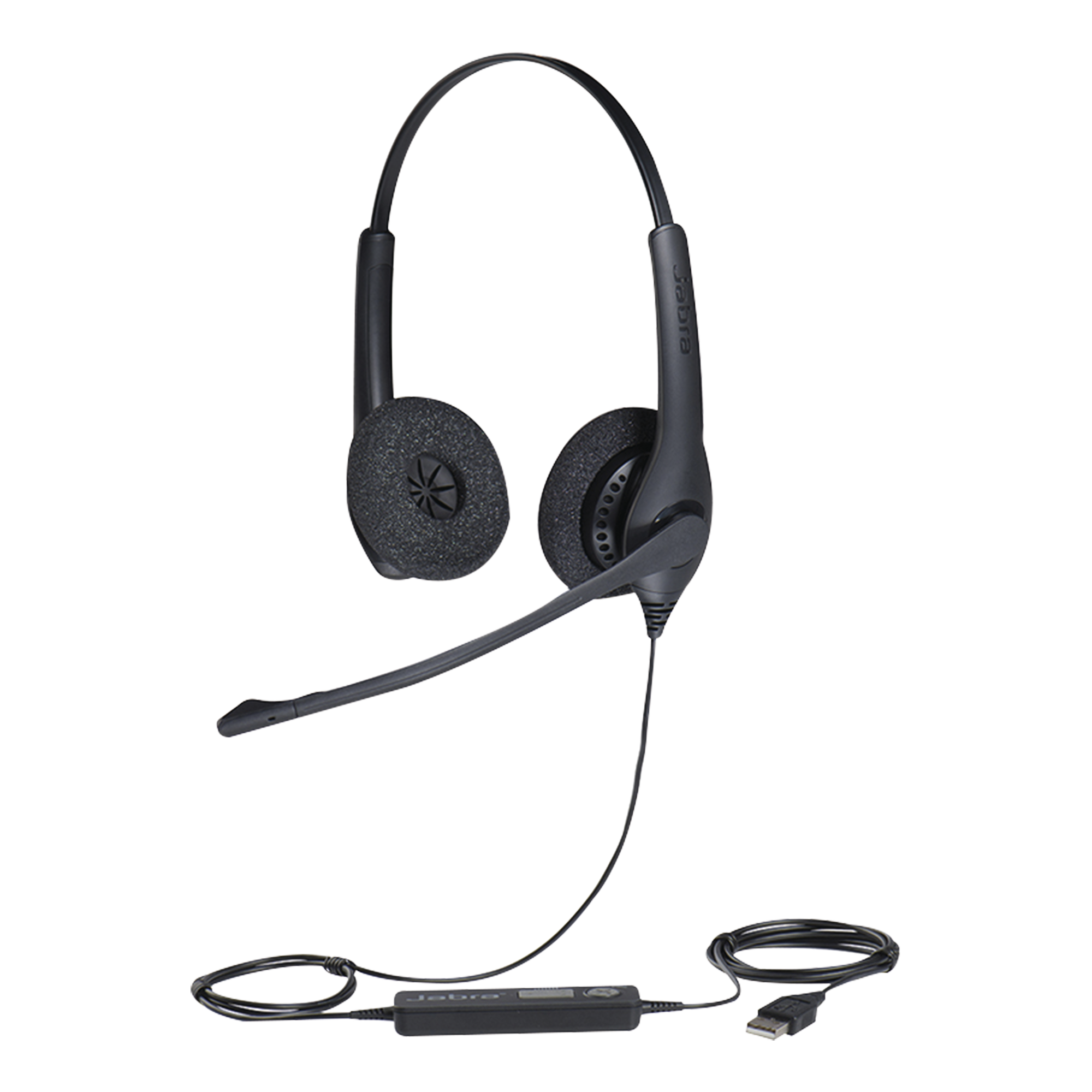 Jabra Biz 1500 Duo, auricular profesional con cancelación de ruido, ideal para contact center con conexión USB (1559-0159)