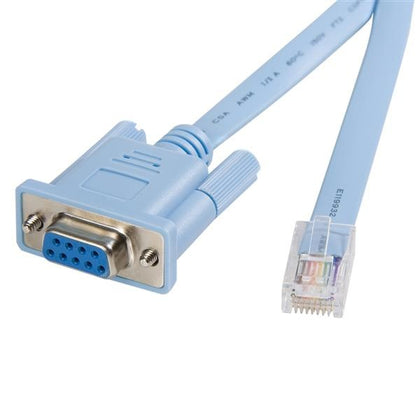 StarTech.com Cable 1.8m para Gestión de Router Consola Cisco RJ45 a Serial DB9 - Rollover - Macho a Hembra - Extremo Secundario: 1 x 9-pin DB-9 Serial - Female - Azul