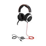 Jabra Evolve 80 con conexión USB / 3.5mm, cancelación activa/pasiva de ruido con indicador de ocupado (7899-823-109)