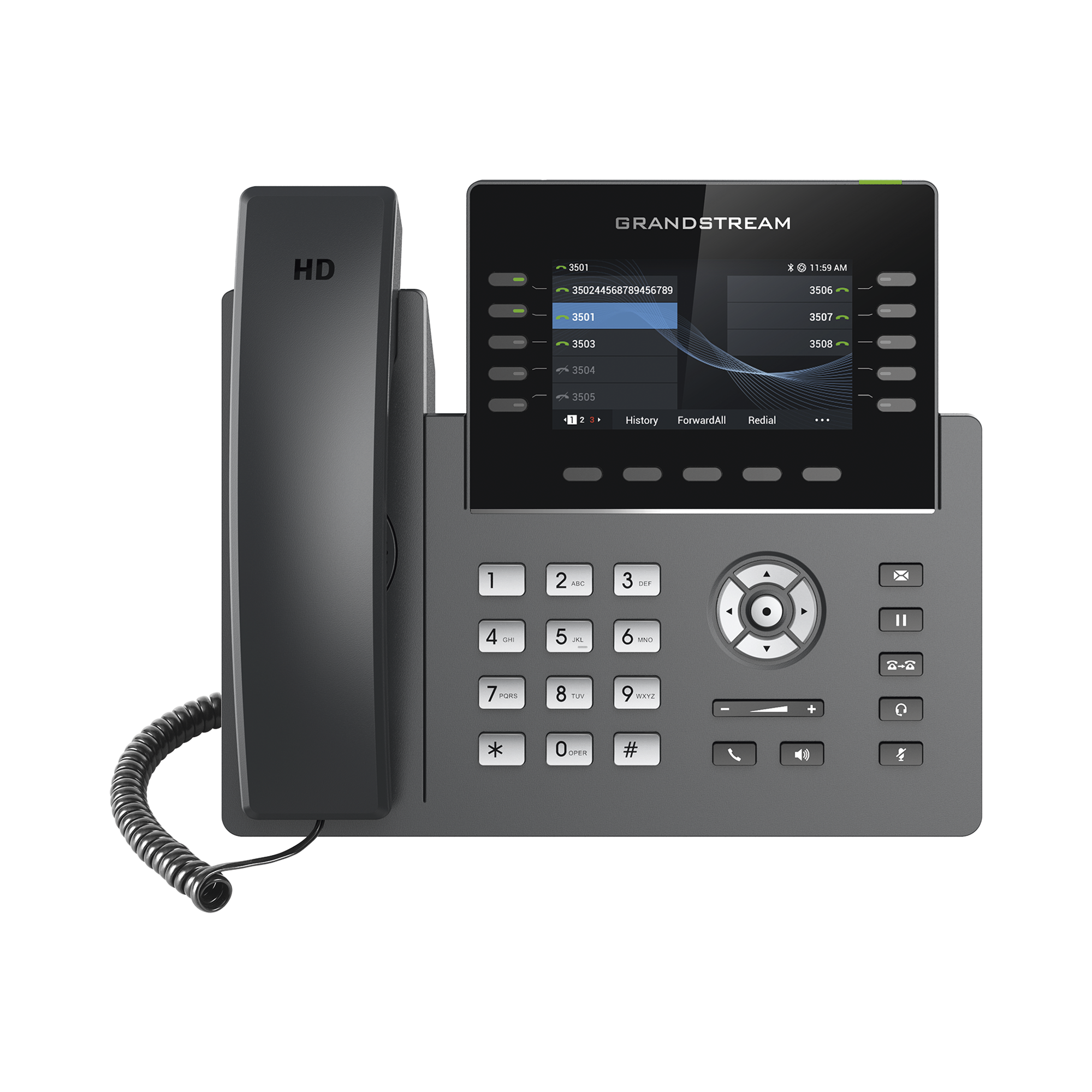 Teléfono IP Wi-Fi, Grado Operador, 10 líneas SIP con 5 cuentas, pantalla a color 4.3