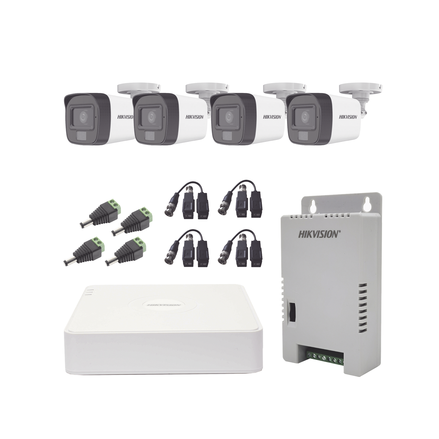 Kit de Cámaras de Seguridad TurboHD 4 Cámaras 1080p con Audio Integrado, DVR 4 Canales y Visión Nocturna a Color