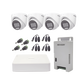 Hikvision Kit cámaras TurboHD 1080p  DVR 4 Canales con audio por coaxitron 4 Cámaras con Micrófono y  106° Visión/  luz blanca + IR visión nocturna