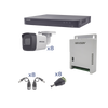 Hikvision Kit cámaras TurboHD 1080p / DVR 8 Canales / 8 Cámaras Bala (exterior 2.8 mm) / Transceptores / Conectores / Fuente de Poder Profesional hasta 15 Vcc para Larga Distancia