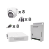 Hikvision Kit cámaras TurboHD 1080p / DVR 8 Canales con audio por coaxitron / 8 Cámaras con Micrófono Integrado 106° Visión/  luz blanca + IR visión nocturna  / Transceptores / Conectores / Fuente de Poder Profesional
