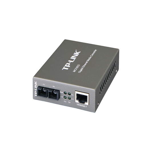 TP-LINK Convertidor de Fibra Monomodo: Puerto RJ45 10/100/1000 Mbps, SC 1000 Mbps, Hasta 20 km, Instalación Simple Plug and Play