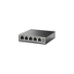 Switch PoE no Administrable de escritorio 5 puertos 10/100 Mbps, 4 puertos PoE, 58 W