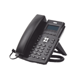 Teléfono IP empresarial para 2 lineas SIP con pantalla LCD, Puertos Gigabit, Códec Opus, conferencia de 3 vías, PoE.
