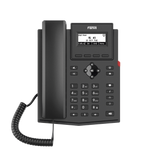 Teléfono IP empresarial para 2 lineas SIP con pantalla LCD, Puertos Gigabit, Códec Opus, conferencia de 3 vías, PoE.